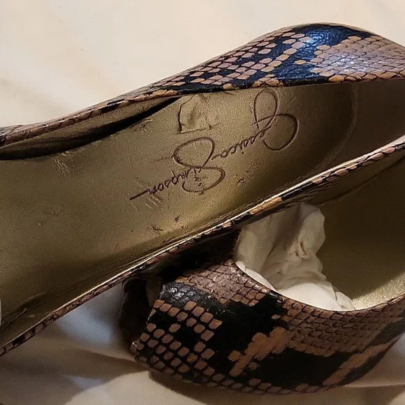 Snake skin open toe high heel - Picture 3 of 4